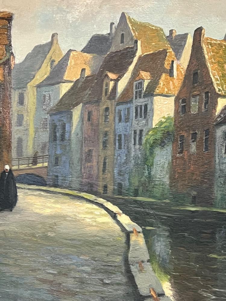 Walking in the streets of Bruges ( oil on canvas )