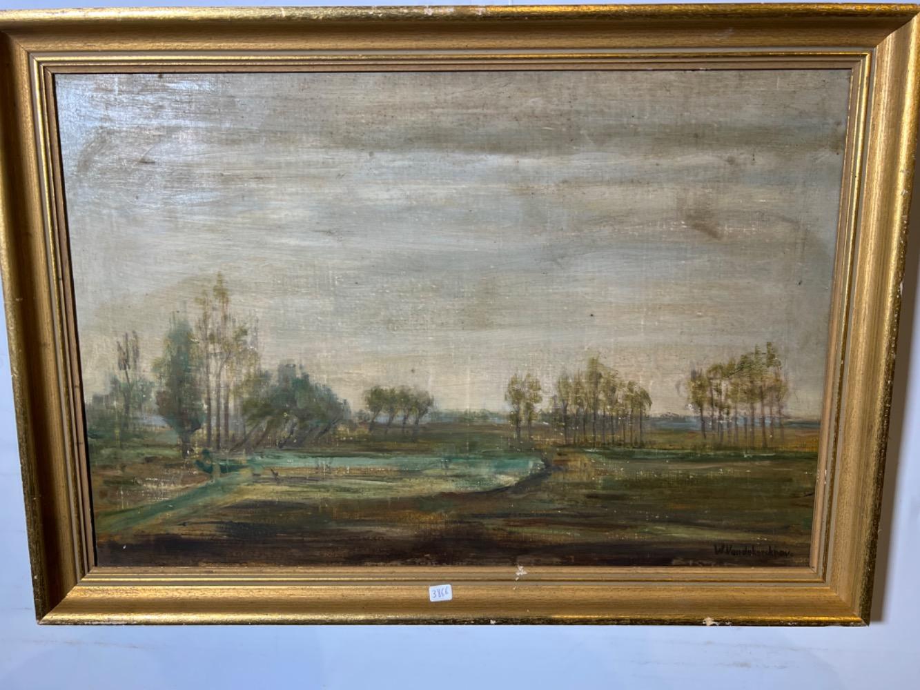 View of the village Damme ( oil on canvas)