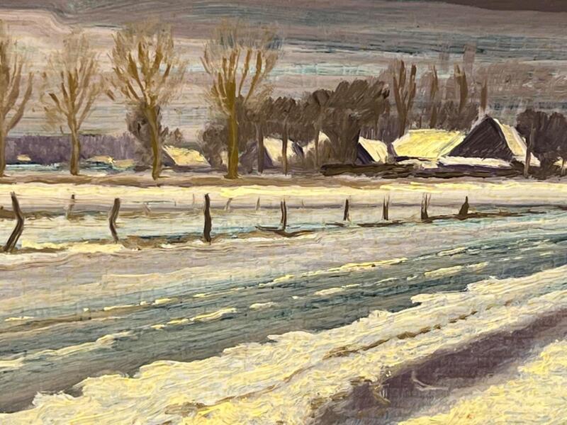 Winter in Flanders ( oil on panel )