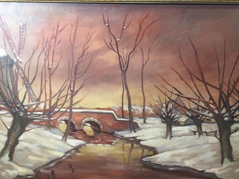 Winter in Flanders ( oil on panel )