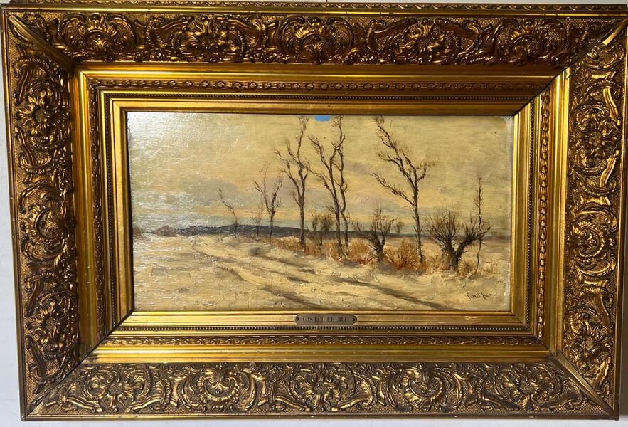 Wintertime ( oil on panel )