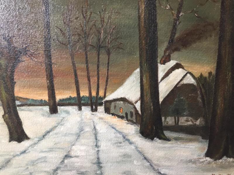 Wintertime in Flanders ( oil on canvas )