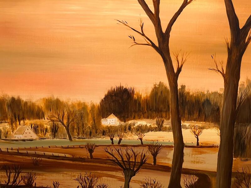 Wintertime in Flanders  ( oil on canvas )