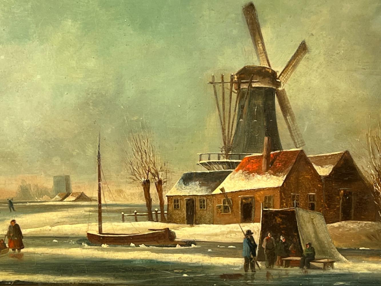 Wintertime ( oil on panel )