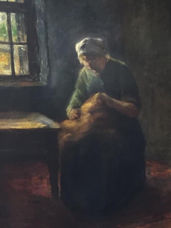 Woman knitting the clothes 