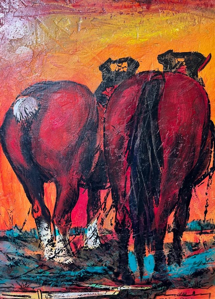 Working horses ( oil on panel )