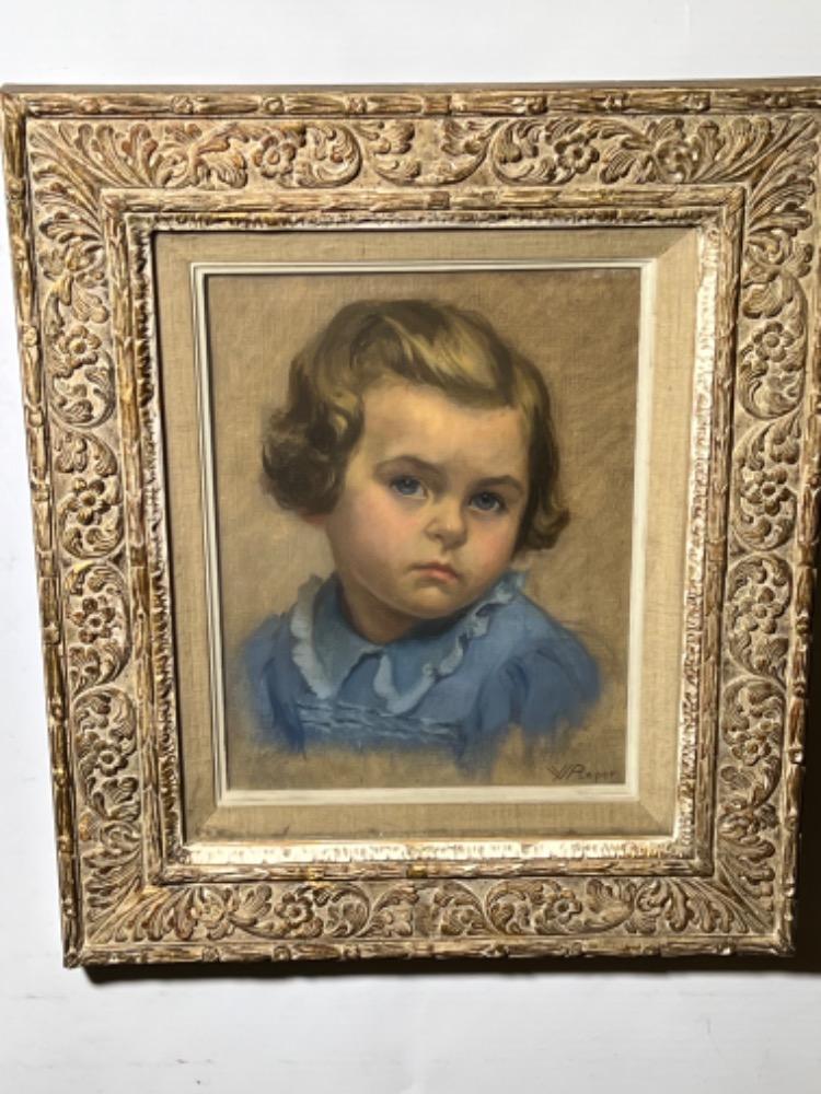 The girl in blue ( oil on canvas )