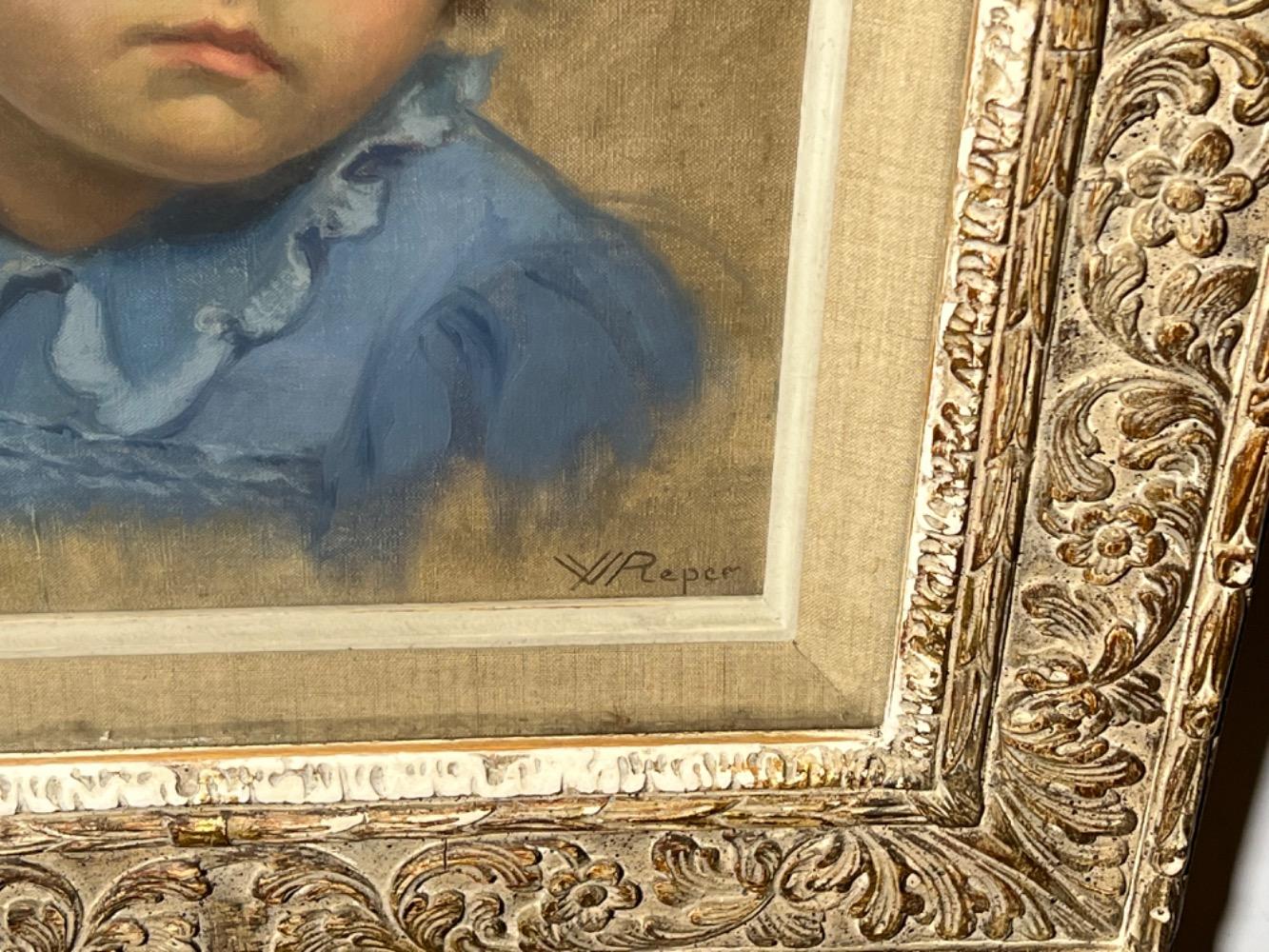 The girl in blue ( oil on canvas )