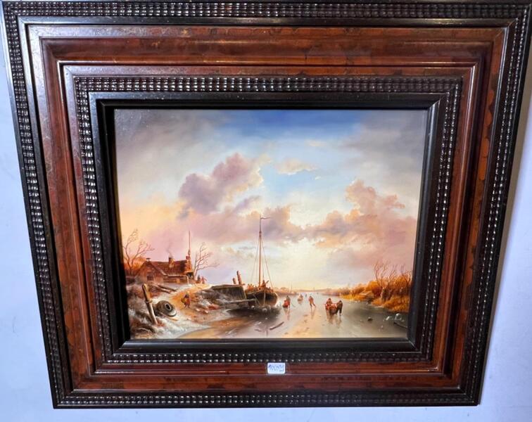 The happy skaters ( oil on panel)